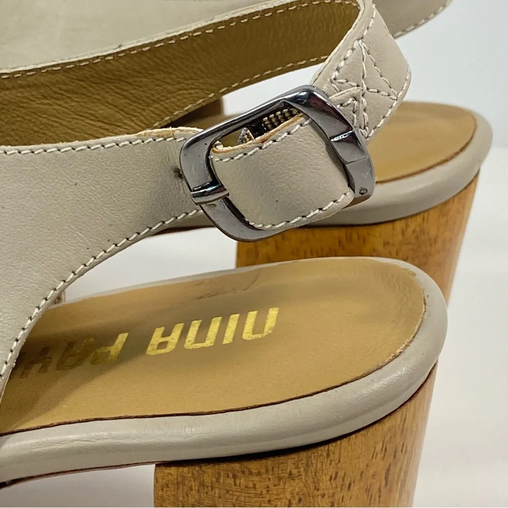 Anthropologie Nina Payne 10.5 11 Slingback Sandal Lina Heels Blue Leather EU 41 - Picture 4 of 10